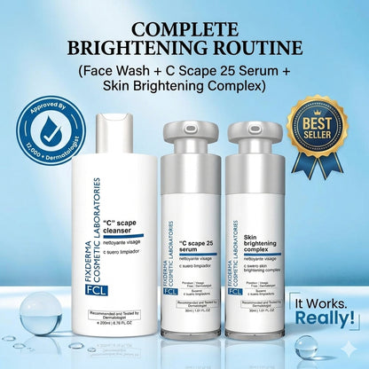 Complete Brightening Routine (Face Wash + C Scape 25 Serum + Skin Brightening Complex)