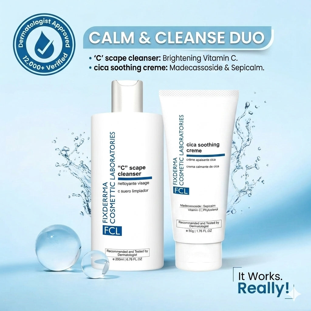 Calm & Cleanse Duo (Cica Soothing Creme + Vitamin C Face Wash)