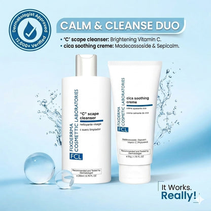 Calm & Cleanse Duo (Cica Soothing Creme + Vitamin C Face Wash)